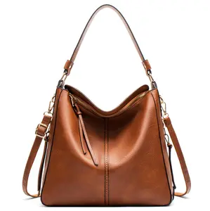 Hobo Bags Women High Capacity Handbags Fashion Commuting Crossbody Shoulder Bag Shopping Totes PU Material Solid Color Zipper Closure Retro Elegant Stylish Trendy Popular Large Soft Handle Zipper Closure