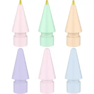6 Pack Fine Point Replacement Tips Compatible with  Pencil 2nd Generation,  Pencil 1st Generation &  Pencil USB-C Colorful Nibs (//Green/Yellow)