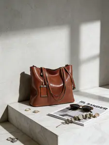 Fashion Women's Leather Top-Handle Bag - Handbag Shoulder Bag European & American Style Shoulder Crossbody Tote for Daily Use