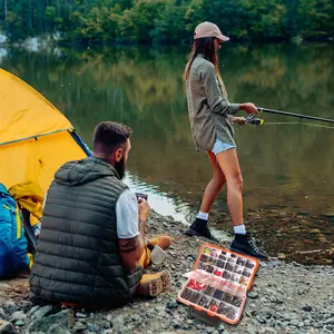 343pcs Fishing Accessories Kit Including Tackle Box Fishing Hooks Weights Jig Heads Barrel Swivels