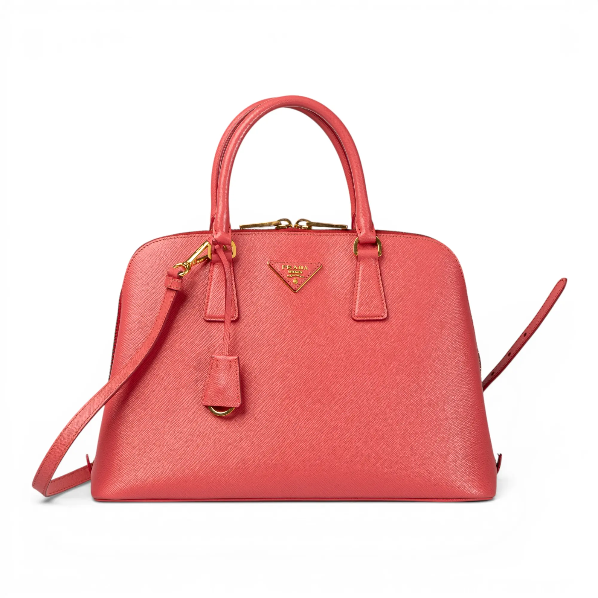 Pre-owned PRADA Saffiano Leather Shoulder Bags Promenade Pink Saffiano CN26050959