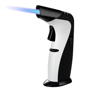 Penguin Kitchen Torch Lighter, Ergonomic Butane Torch with Safety Lock and Adjustable Flame,  Multi-purpose Creme Brulee Torch for Baking, BBQ, Soldering, Aburi and more (Butane Not Included)