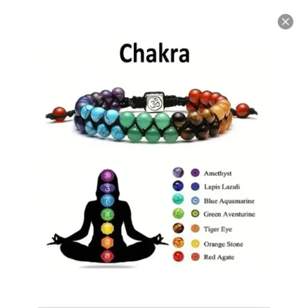 7 Chakra Healing Crystal Bead Bracelet for Women Men, Adjustable Macrame Cord Bracelet with OM Symbol, Colorful Rainbow Energy Balance Yoga Meditation Jewelry, Spiritual Wellness Gift for Her Him, Daily Bracelet