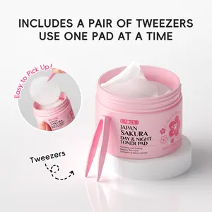 LAIKOU Japan Sakura Day Night Cleansing Toner Pads, Soothing Nourishing Pads for Daily Skin Care