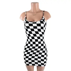 Checkered Dress Casual Summer Comfortable Fashion