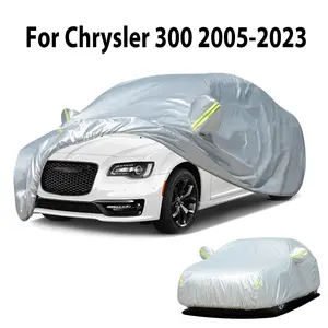 190T Car Cover, Sunscreen Heat Insulation Dustproof Scratch-proof Car Cover with Reflective Warning Strip, Suitable for Chrysler 300 2005-2023