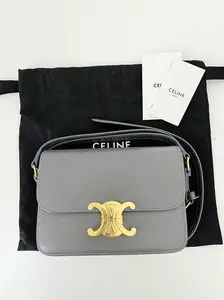 Pre-owned Celine Paris Leather Crossbody Bags Celine Teen Dark Gray