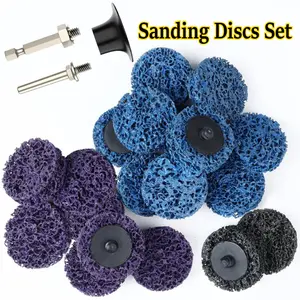 21Pcs Quick Change Easy Strip Discs Set,2 Inch Sanding Discs with 1/4" Disc Pad Holder for Die Grinder Surface Strip Grind Polish Paint Rust and Oxidation Cleaning Removal,Hand Tools Kits