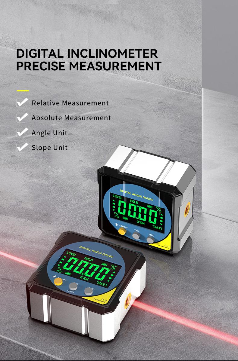 DELIXI Digital Magnetic Angle Finder with Dual Laser, 360