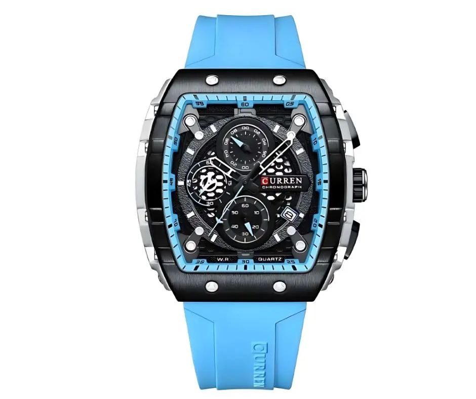 Ultimate Men's Watch - Sleek Tonneau Case with Premium Silicone Strap - Business, Casual, Formal Events - Add to cart Buy now Quartz Watch - Precision Movement, Comfortable Fit, Stylish Design, Durable Build