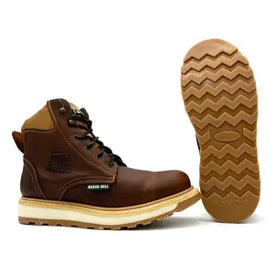 Silver Bull Classic Work Boot Dual Density Goodyear Welt Sole Anti-Fatigue Slip Resistant SB-661 Brown Ankle Leather Footwear   Comfort Shoe Boy Walking Shoes Closed Chef Closed Chef