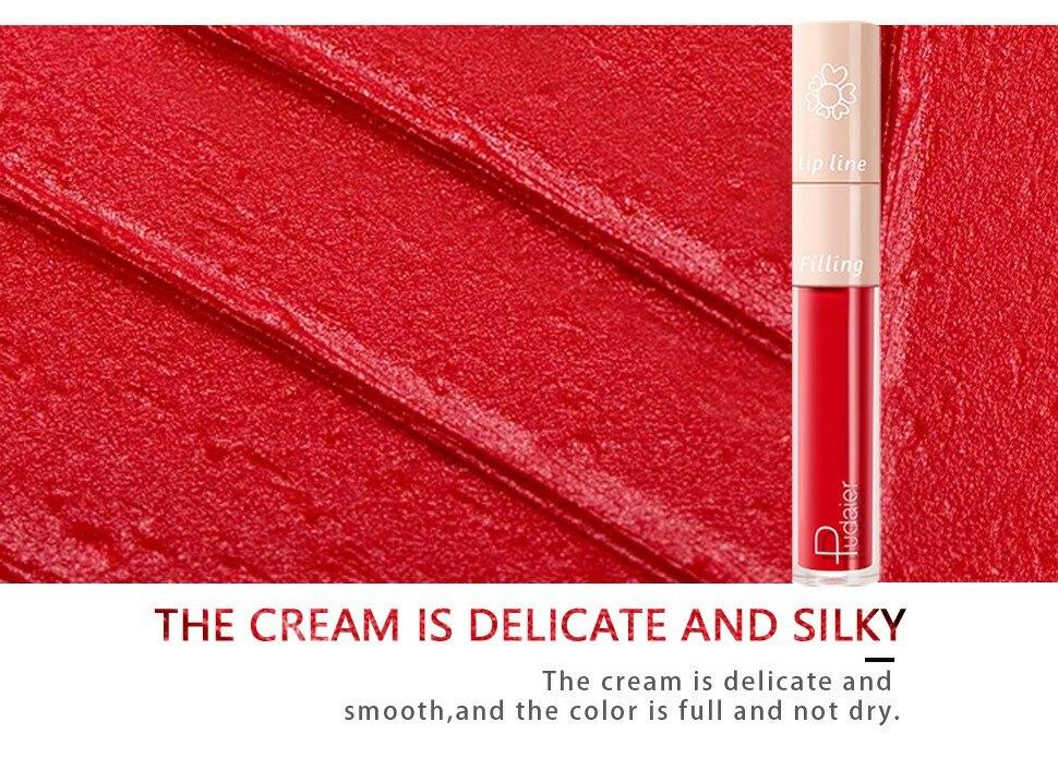 Pudaier Dual Lipstick Lip Gloss Liquid Lipstick #01 Style - Polyethylene Wax Glossy Cosmetic for General Skin Type - 20 Popular Colors - China Origin - 01Style