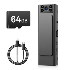 64GB 1080P Body Camera Portable Pocket Camcorder Wearable Night-Vision Vlogging Cam with Rotatable Lens USB-C Phone Playback for Outdoor Sport Cycling Boyfriend Gift