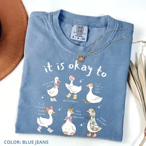 Cute Goose Motivational Graphic T-Shirt, Positive Affirmation Mental Health Tee, School Counselor Appreciation Shirt, Self Care Quote Tee, Unisex Gift(100% Cotton)
