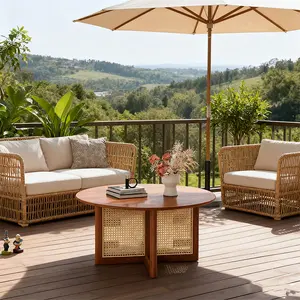 Refined Redwood Coffee Table Paired with Elegant Ornaments, Building a Warm and Tasteful Home for You