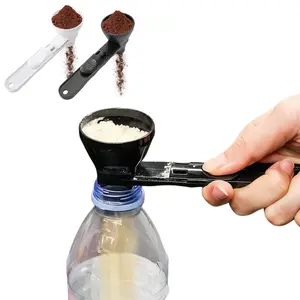 2PCS Portable Protein Powder Sliding Spoon, BPA Free Plastic Funnel Scoop for Pre Workout Creatine Coffee Chocolate Milk Smoothie Powder