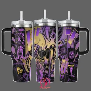 Robin - OP Stainless Steel Insulated Travel Tumbler With Handle 20oz 40oz “Grand Jacuzzi Clutch” Devil Fruit Power Manga Panel Wrap Design Anime Tumbler