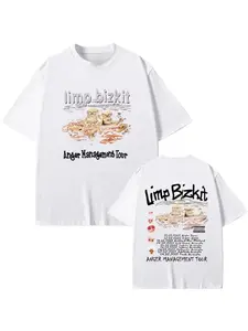 90s Rock Band Limp Bizkit Anger Management Tour T-shirt Summer Casual Streetwear Unisex High-quality T-shirt for Men and Women