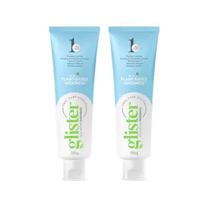 Glister Multi-Action Toothpaste Pack of 2 (7.05 oz Each) | Plant-Based | Whitening, Cavity Protection & Stain Removal | Fresh Mint