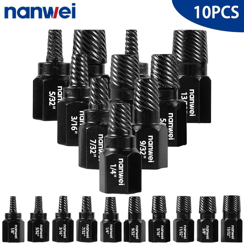 10Pcs Metal Carbide Screw Extractor & Bolt Nut Remover Kit, Easy Out Drill Bits Set for Stripped Bolts & Broken Fastener Removal, Portable Durable Tool for Auto Mechanic Use, Easy Out Tool