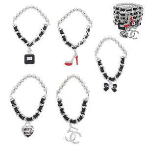 C 5 Stack EM Bracelets - Variety Pack of Brachlet Accessories with Unique Designs and Charms