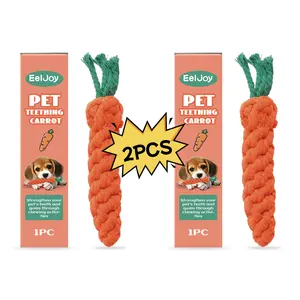 2-Pack EelJoy Pet Teething Carrots Cute Chewable Teethers for Dental Care and Bite Prevention