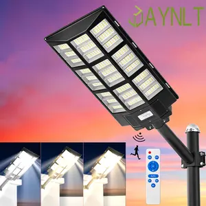 5000W Solar Street Lights Outdoor-2700K/4000K/6500K Dimmable Lights, Solar Parking Lot Lights Commercial Dusk to Dawn,  with Remote Control Motion for Street,Court,Tree- Ideal for Parking Lots and Residential/Commercial Yards garage garden