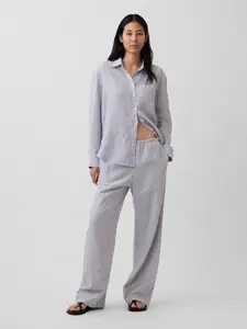 Gap Women's Linen-Blend Easy Wide-Leg Pants