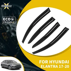 Tape-On Outside Window Visors Sun Rain Guards Vent for Hyundai Elantra 4-Door 2017-2020, JDM Mugen Style Mount Wind Deflectors, 4PCS