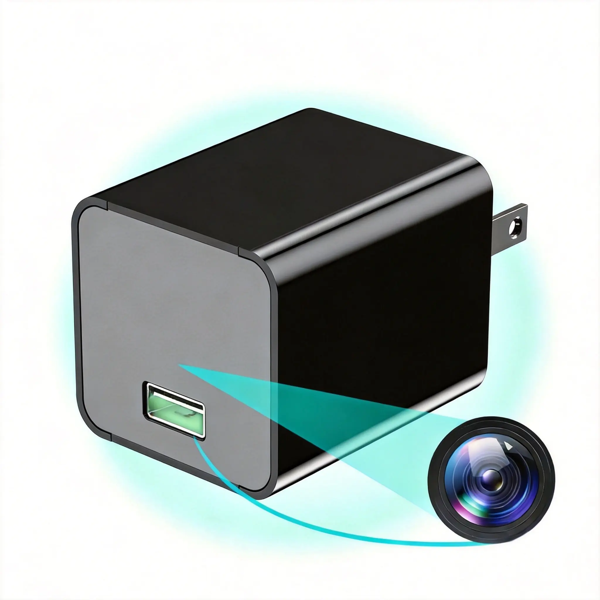 1080P Mini Plug-in Pet Camera - Home Security Camera with Night Vision, Motion Detection, Recording, No-WiFi Indoor Monitor