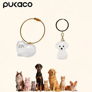 Transparent Pet Fur Keepsake Keychain – Dog & Cat Hair Memory Charm, Cute Acrylic Pendant, Pet Loss Memorial Gift