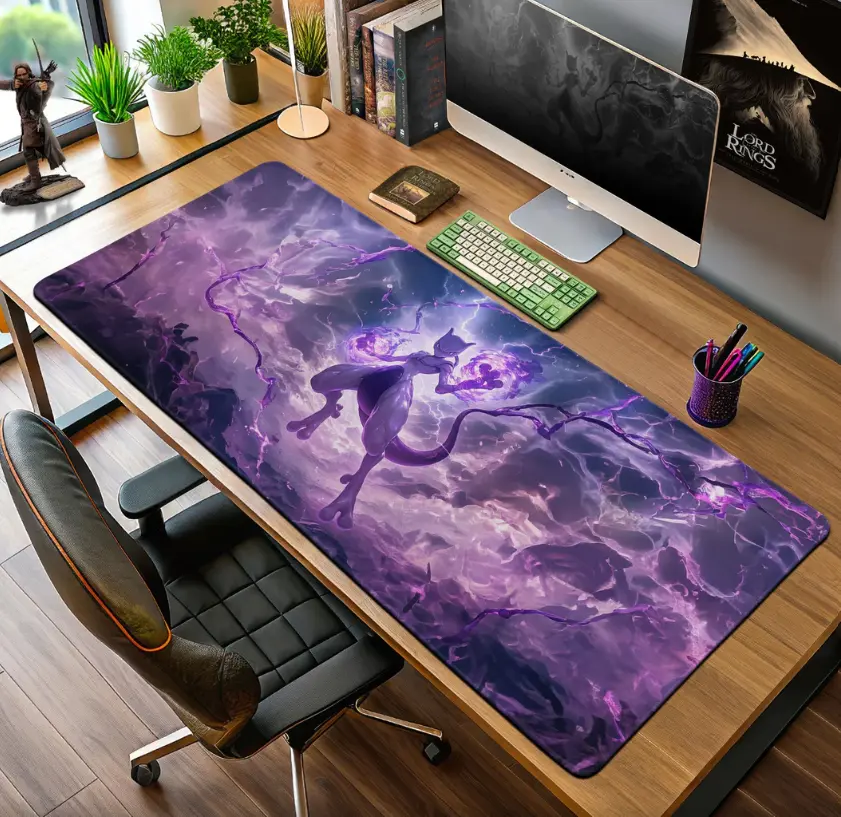Mewtwo Psychic Storm Mouse Pad, Gaming Desk Mat