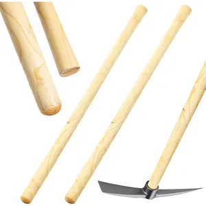 2 Pcs Solid Wood Replacement Handle for Round Eye Hoe 54 in Grub Hoe Handle 1.38-1.77 in Head for Garden Shovel Digging Spading Fork Rake Gardening Tool rake garden hoe hoe  and  rake