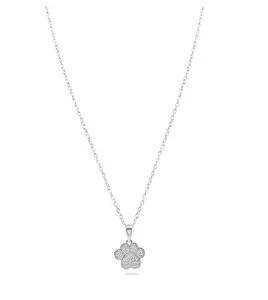 Real 925 Sterling Silver Paw Pendant Necklace