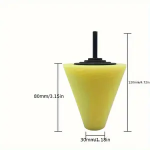 1 piece wheel hub rim polishing sponge, wheel details polishing sponge, car wheel hub steel ring polishing sponge head polishing disc conical sponge ball dead corner polishing wheel car beauty products