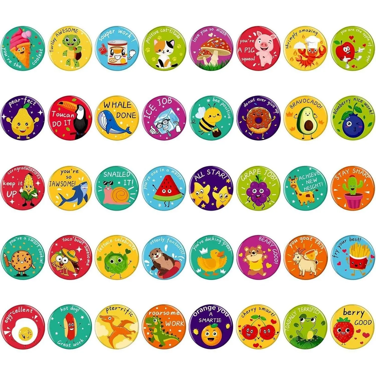BY-BR74 SP 200 Pcs Reward Button Pins Mini Round Inspirational Recognition Button Punny Motivational Pins Bulk Teacher Reward Pin for Kids Students Classroom Elementary Grade School Home Supplies