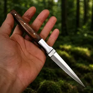 Handmade D2 Steel Full Tang Fixed Blade Utility Knife – Premium EDC Tool with Leather Sheath