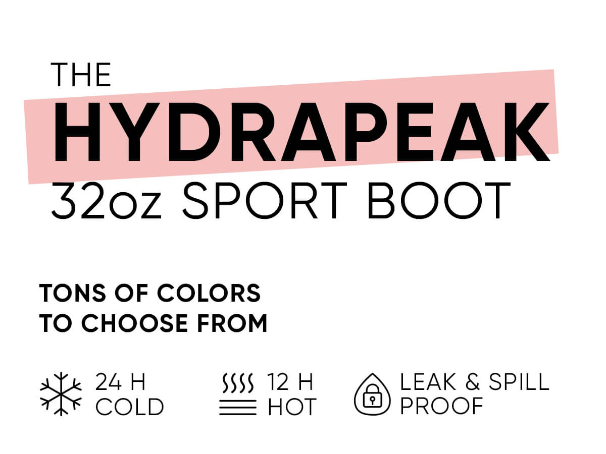Hydrapeak 32oz Insulated Water Bottle with Straw Lid Leak & Spill Proof Keeps Cold for 24 Hours Hot for 12 Stainless Steel Drinkware Double Wall Insulation