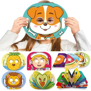 Quilinz Giant Mask Flash Cards Animal Fruits Role Character Flashcards for Toddlers 3-5,Toddler Learning Toys Preschool Kindergarten Learning Activities, Ideal for Thanksgiving Family Fun, Party Educational Games Classroom Must Haves