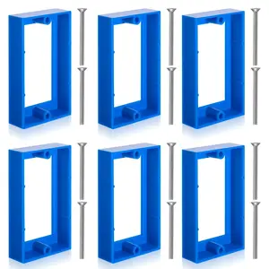 6Pcs 1/2" Single Gang Outlet Box Extender Electrical Box Extender with 20Pcs Screws, Receptacle Extender 1 Gang Electrical Box for Electrical Box and Electrical Outlet Switches(Blue)