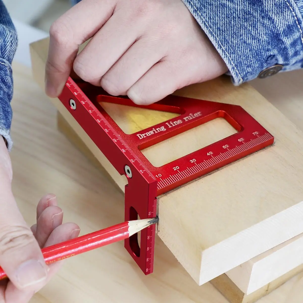 3D Multi-Angle Measuring Ruler, 45/90 Degree Woodworking Plastic Square Protractor, Triangle Ruler Layout Measuring Tool