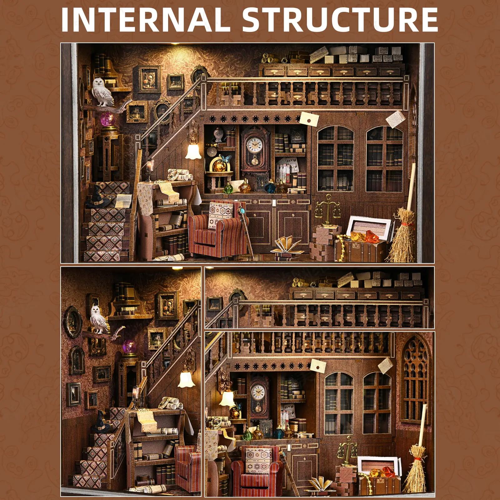 ETKVR ZR08 Attic Secret Room Book Nook Kit - 3D Wooden Puzzle with