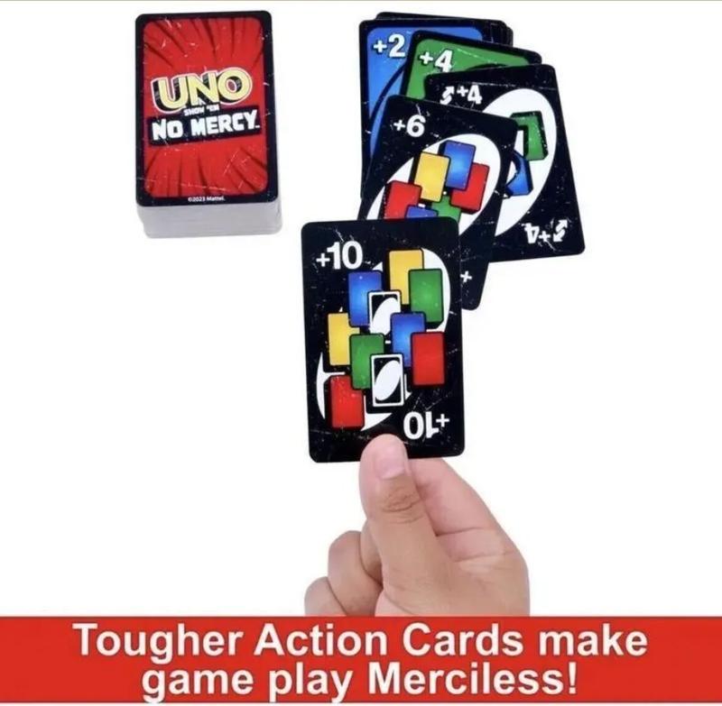 UNO No Mercy Game – Wild, Ruthless & Fast-Paced UNO Card Game with 168 Cards for Ultimate Party & Family Fun
