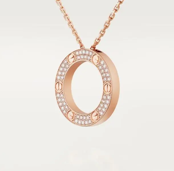 Pre-owned Cartier LOVE pendant,dia paved,rose gold， full set