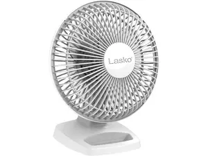 Lasko 6" 2-Speed Personal Table Fan with Storage Tray, 2002W, White