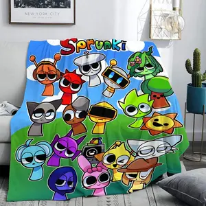 Cartoon Character Pattern Blanket, Soft Comfortable Throw Blanket, Warm Napping Blanket for Home Office Car Camping, Ideal Gift for All Ages, Flannel Blankets