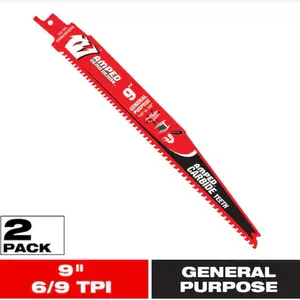 9 in. 6/9 TPI AMPED Demo Demon Carbide Teeth Reciprocating Saw Blade for General Purpose Cuts (2-Pack)
