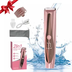 2026New upgrade Bikini Trimmer for Women,Electric shaver and Razor Rechargeable 2-in-1 Body and Facial Epilator,Dual Heads for Painless Trimming of Hair, Face, Underarms and Legs,Christmas Gift New Year Gift Shaving Grooming
