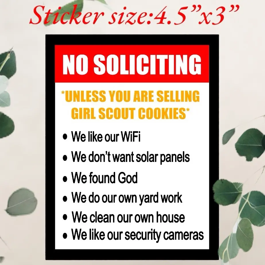 No soliciting vinyl sticker car sticker