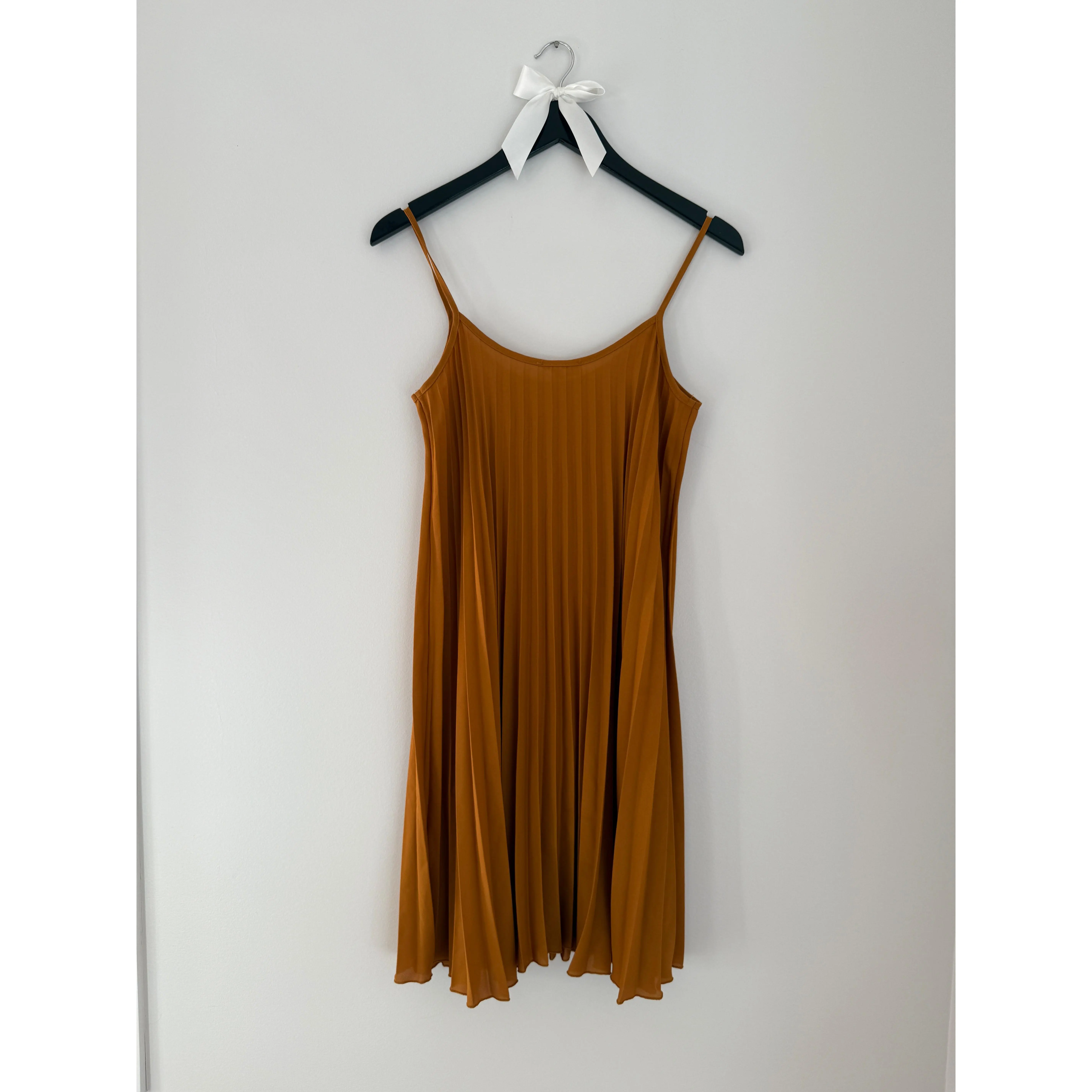 see you monday brown dress No.18 Long Sleeve, Midi Linen Dress in Turkish Coffee Stripe main image 0